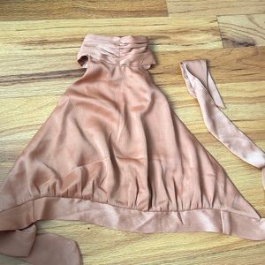 High neck brown/orange open back top